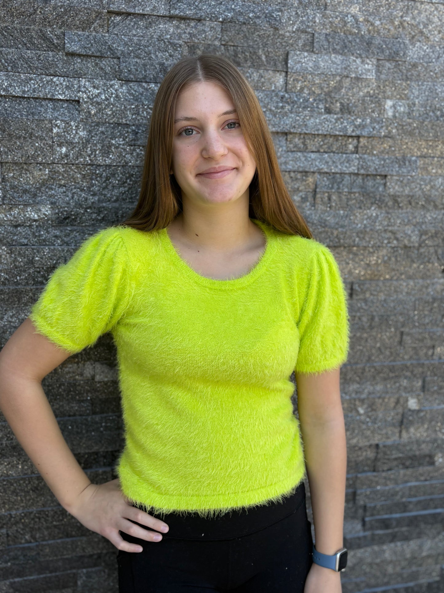 Yellow Fuzzy Sweater by Sincerely Ours