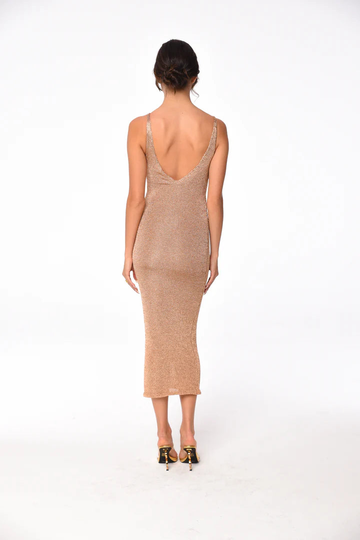 Rose Gold Knit Dress by Ciebon