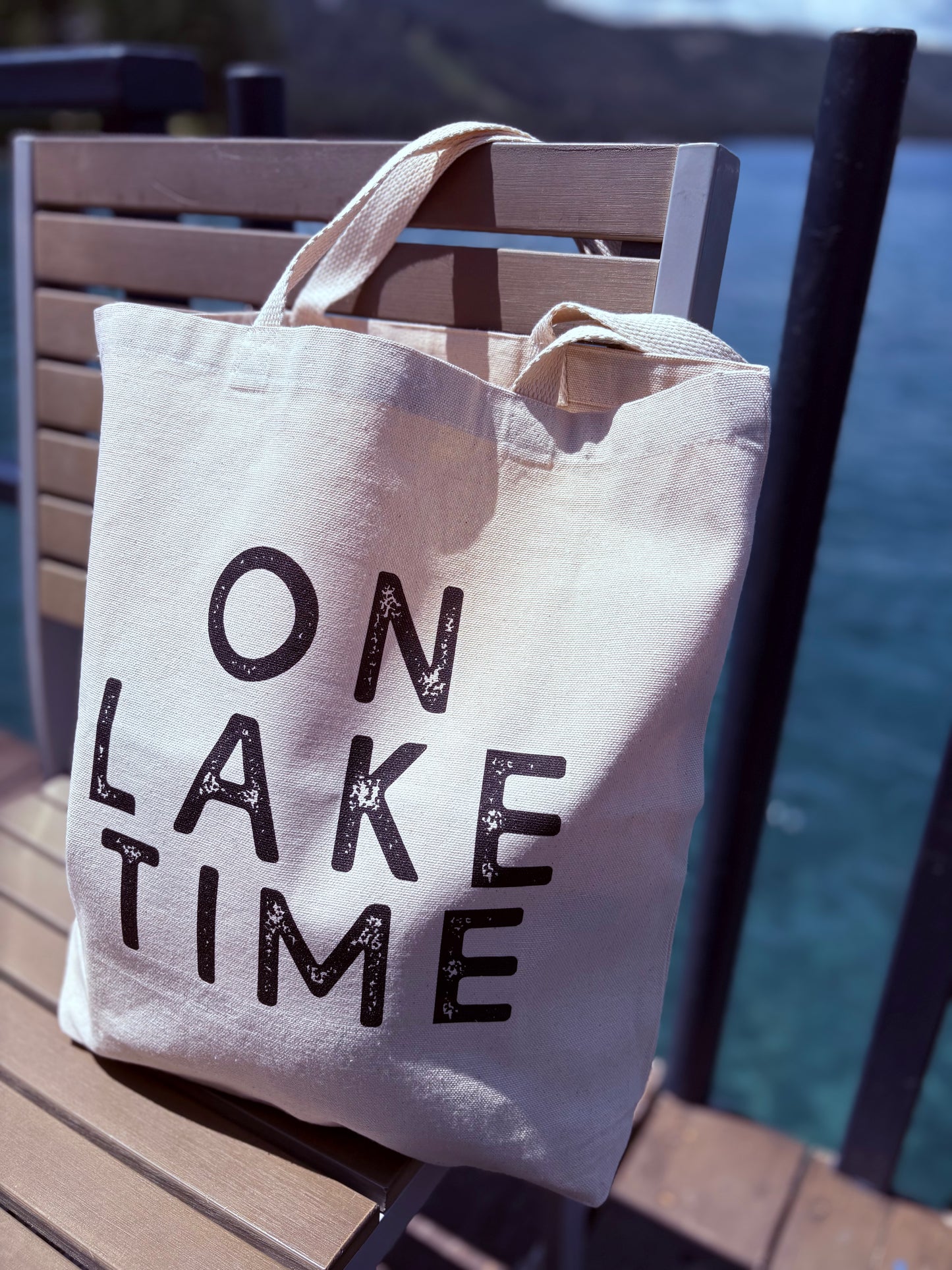 On Lake Time canvas bag