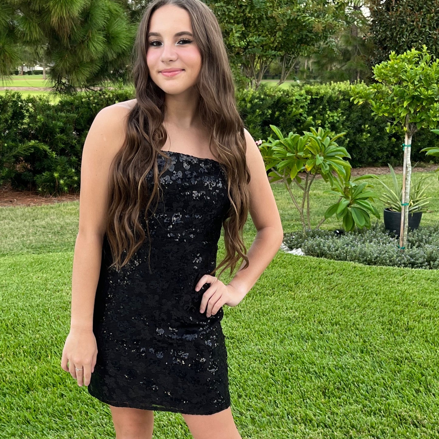 Black sequin mini