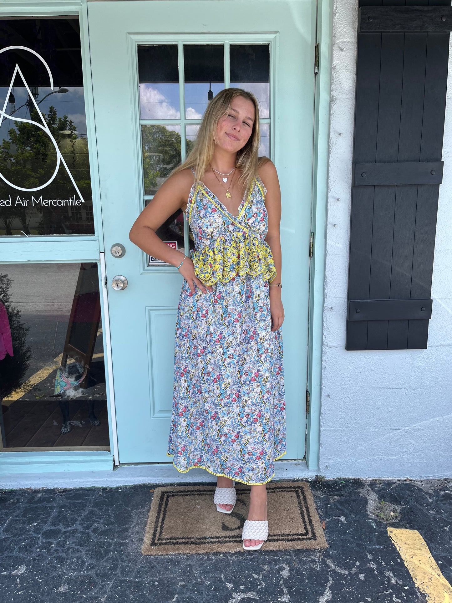 Multi eyelet detail maxi
