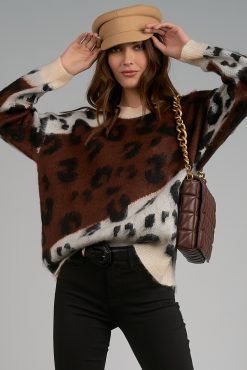 Brown Leopard Sweater by Elan