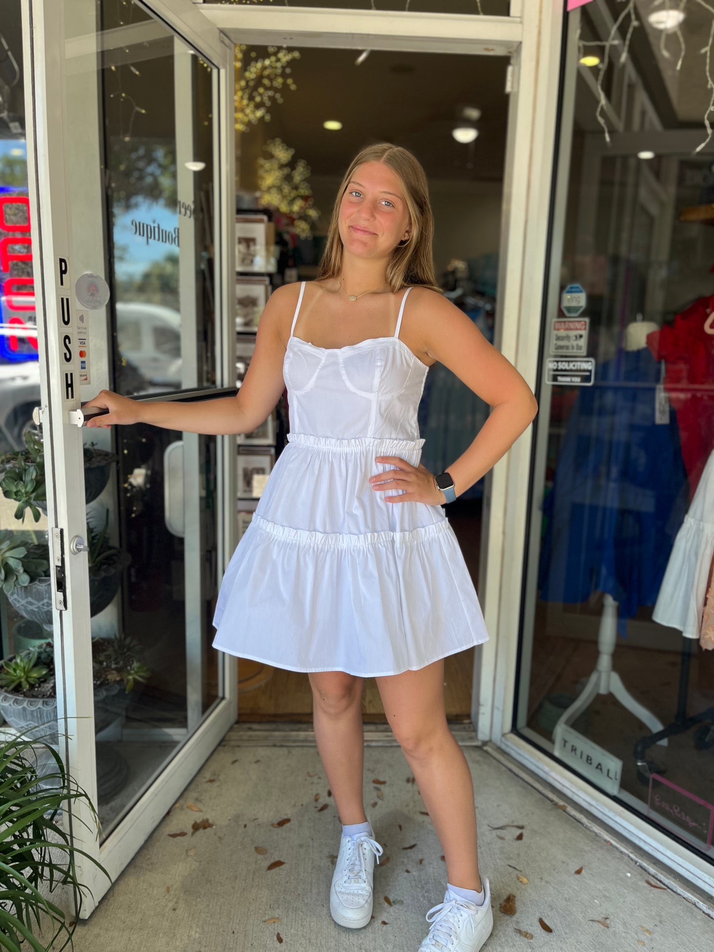 White Mini Dress by Sincerely Ours