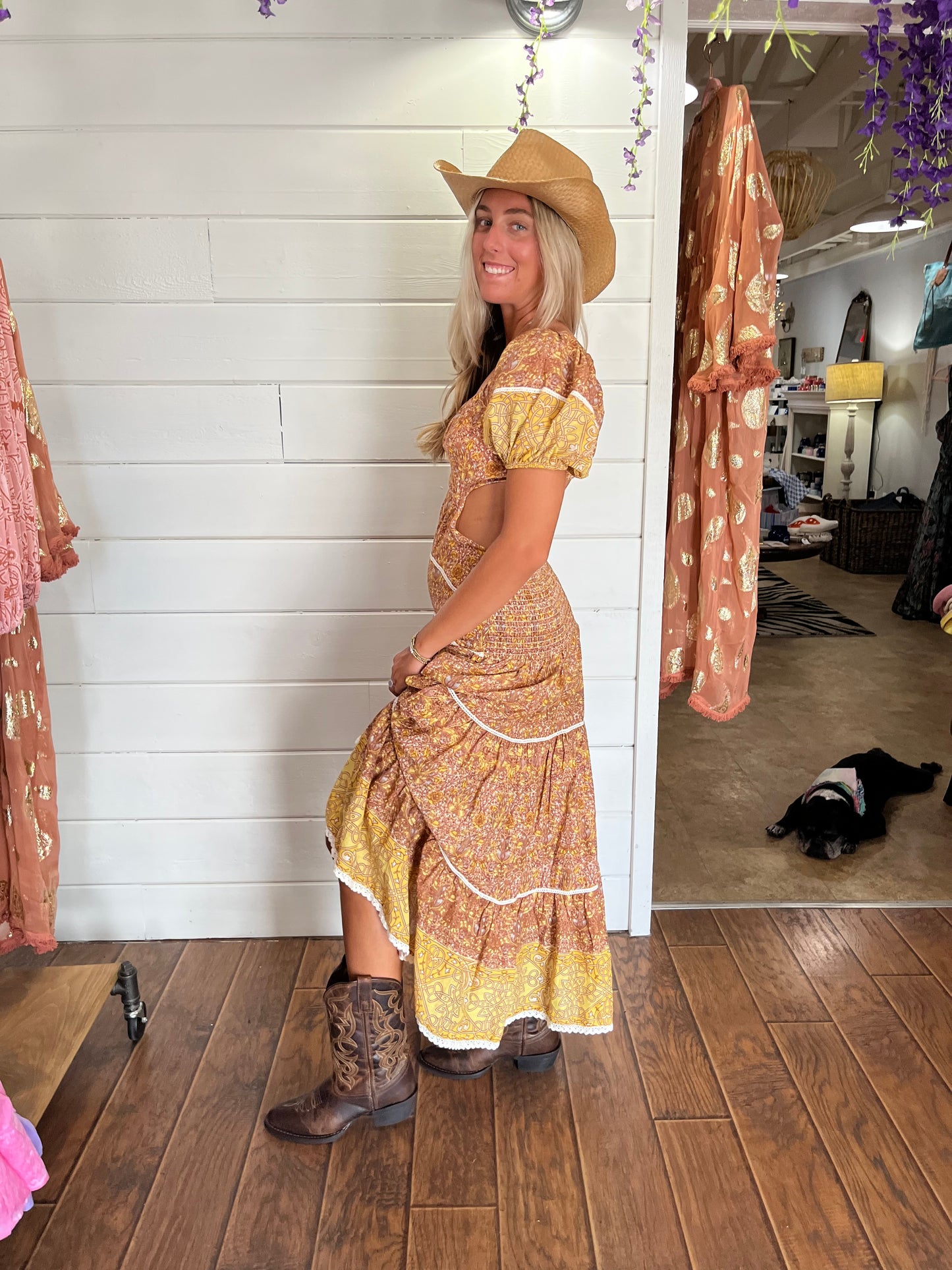 Open Back Rust Dress by Barok Paris