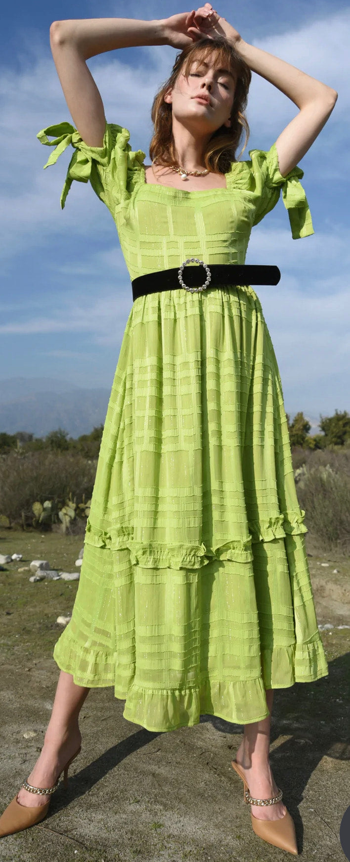 Silvia Burntout Chiffon MIDI by Adelyn Rae