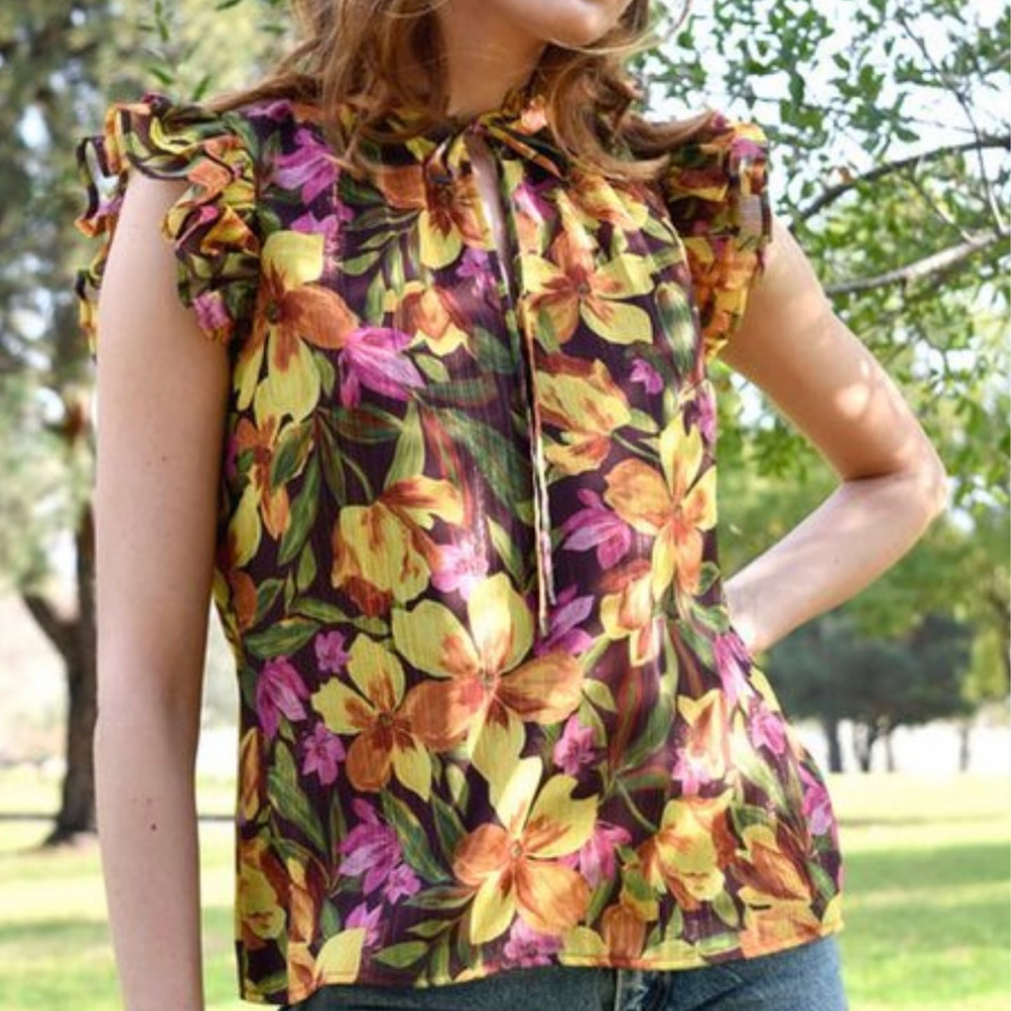 Renata Tie Front Blouse by Adelyn Rae