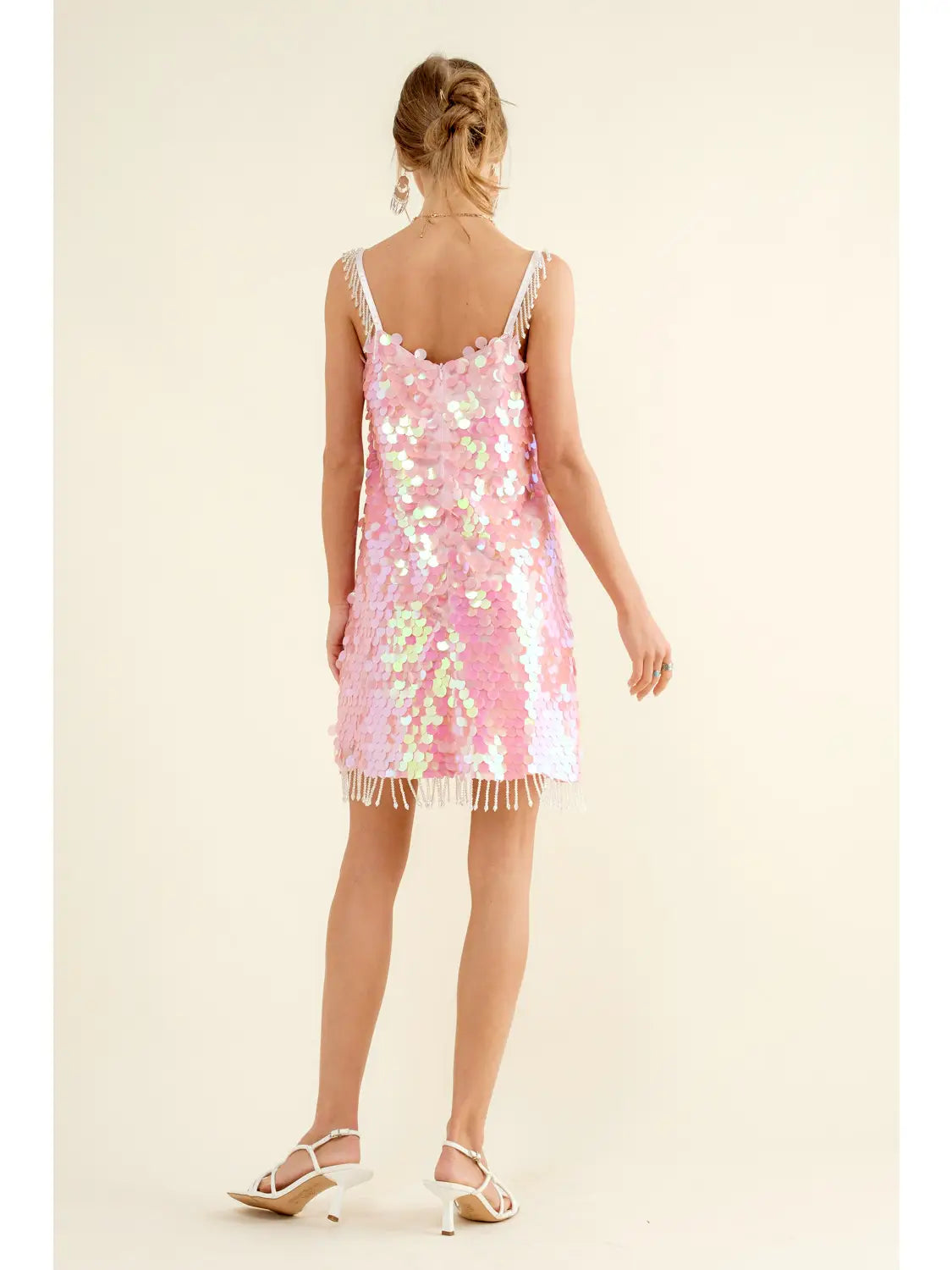 Pink or black sequin midi