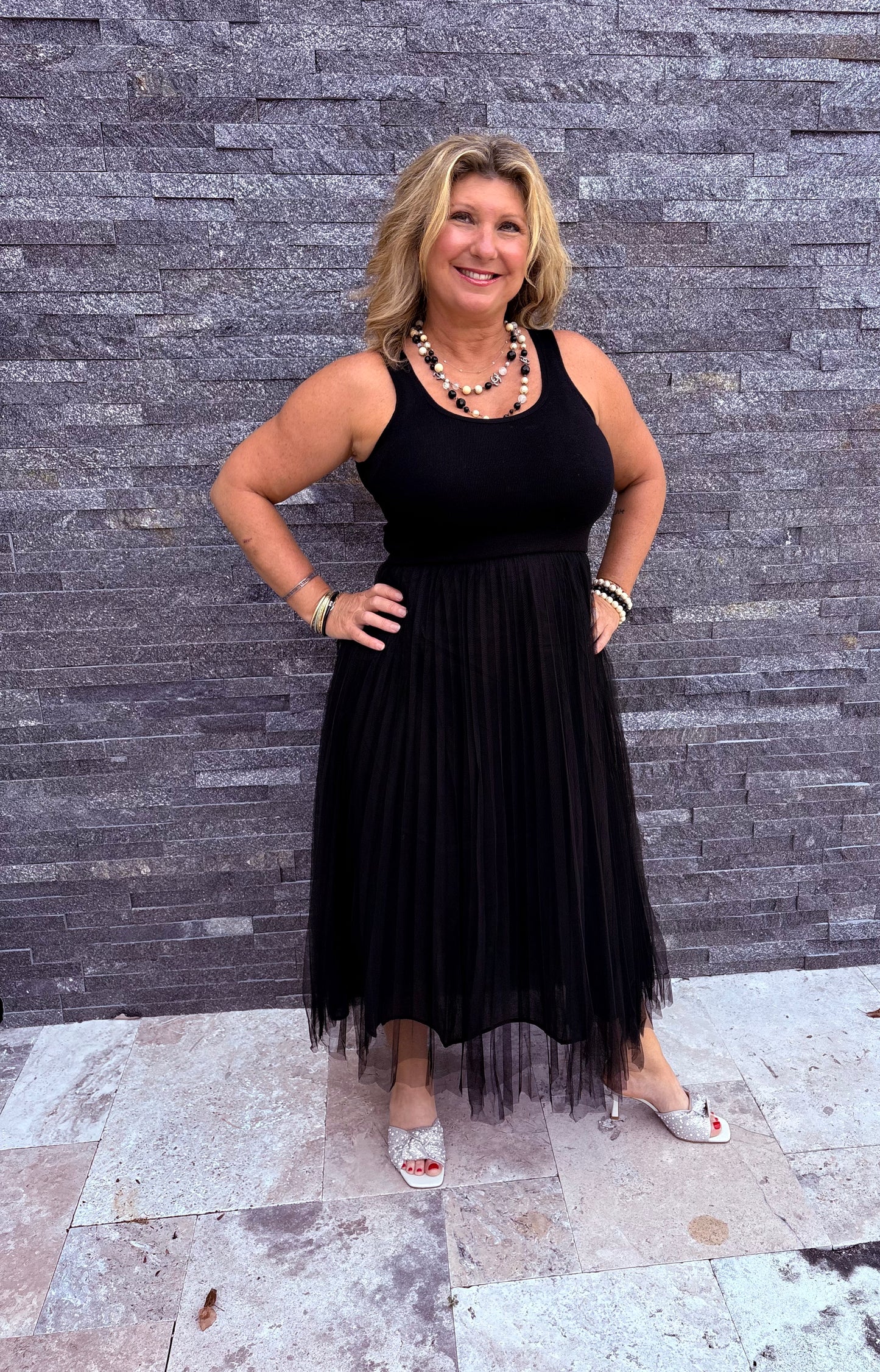 Black Tulle Tank Maxi Dress Black Tulle Tank Maxi Dress