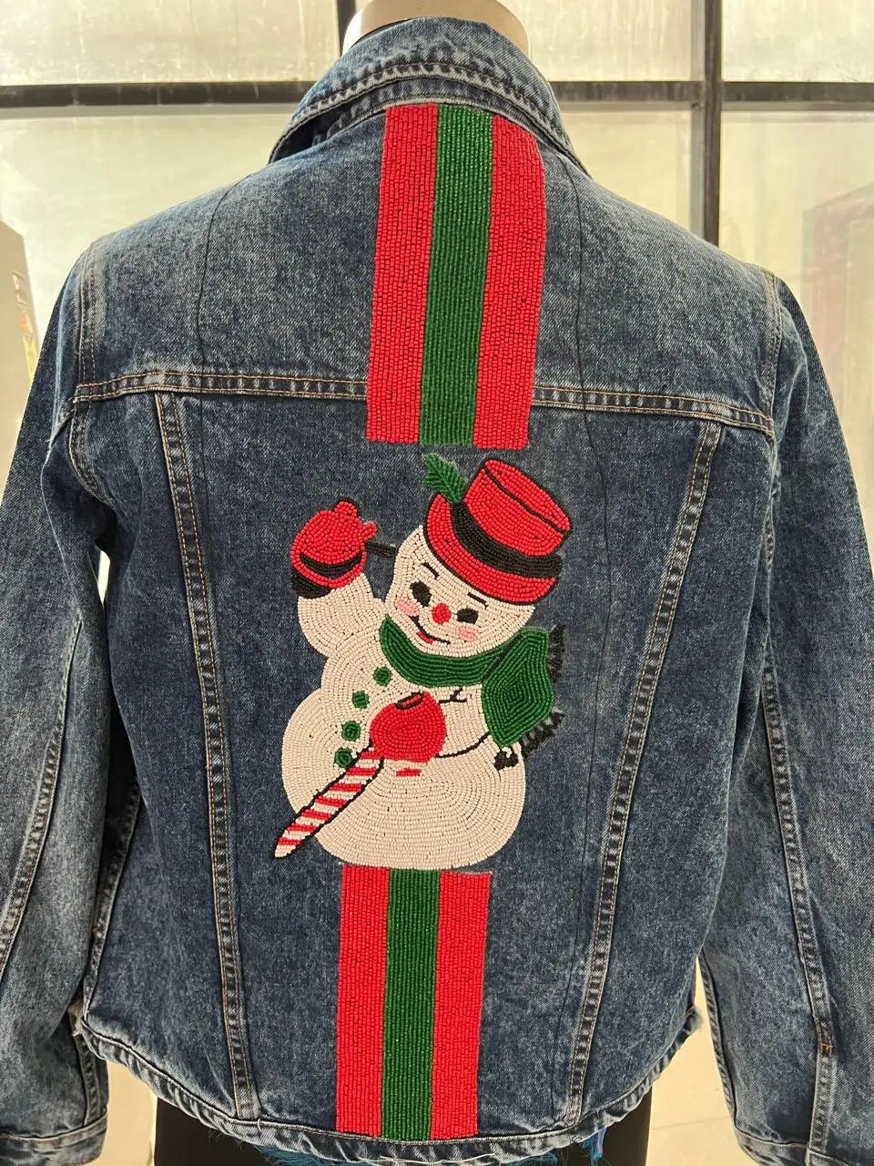 Vintage Snowman Denim Jacket
