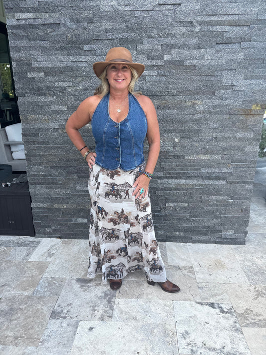 Denim Halter Top