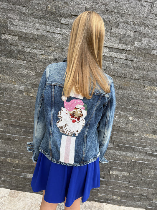 Vintage Pink  Santa Jean Jacket