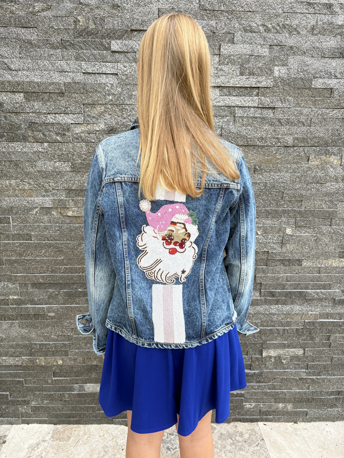 Vintage Pink  Santa Jean Jacket