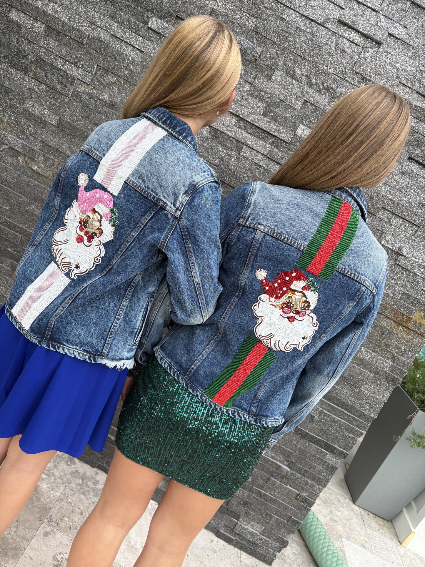 Vintage Pink  Santa Jean Jacket
