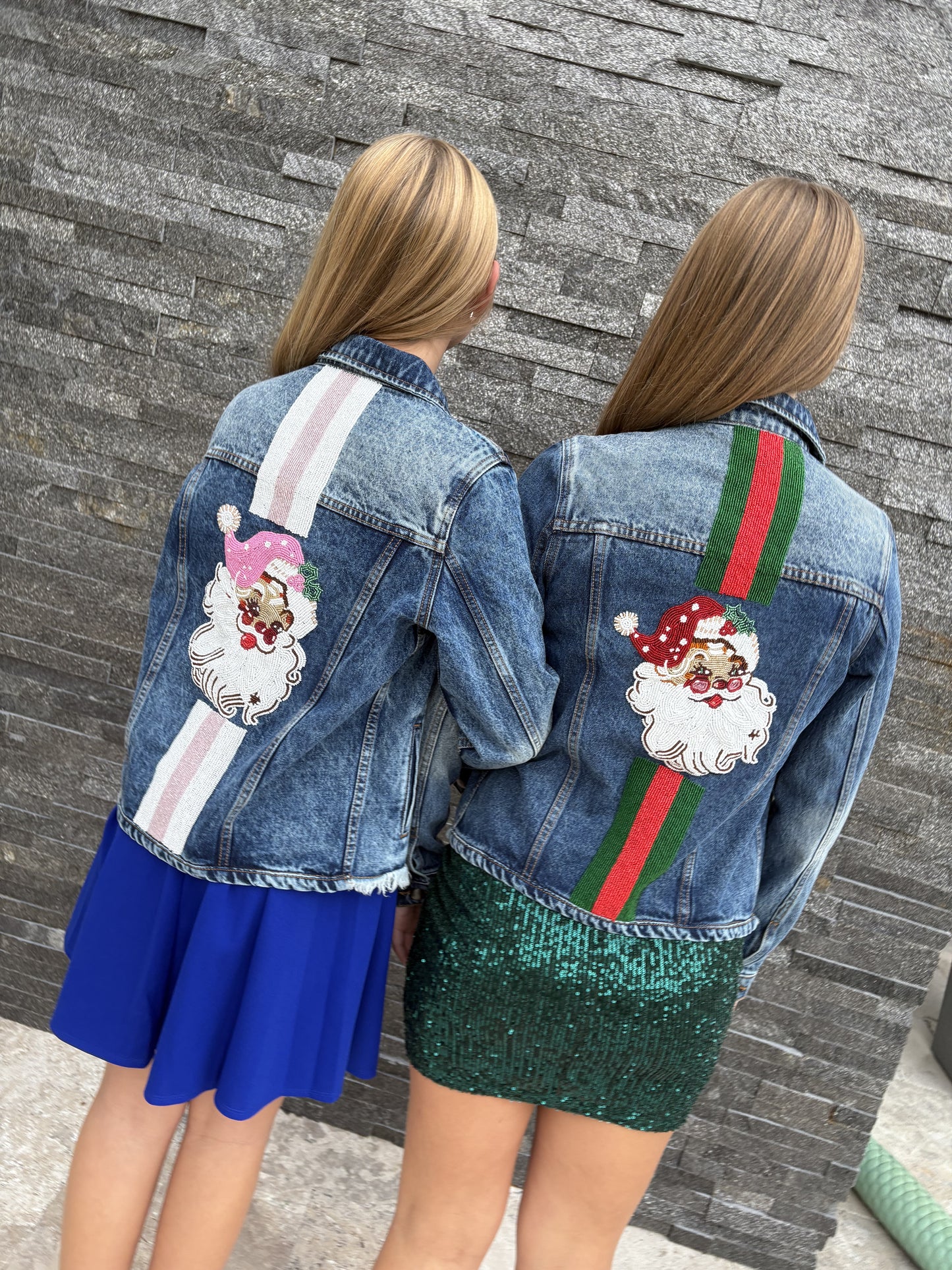 Vintage Pink  Santa Jean Jacket