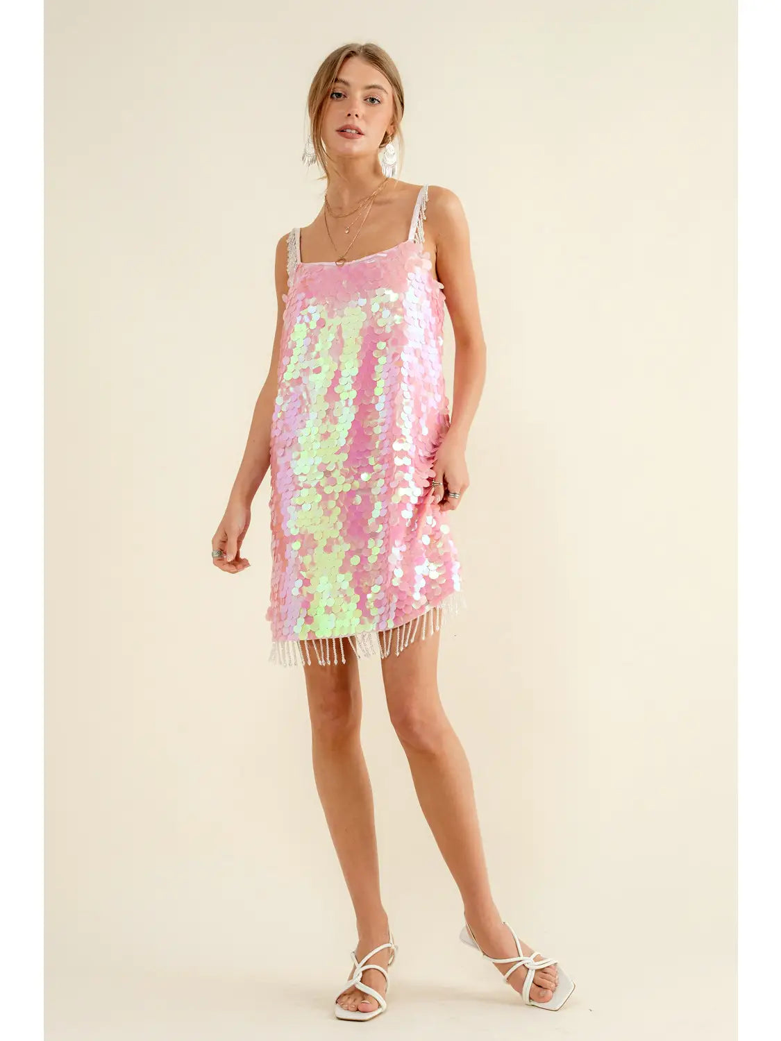 Pink or black sequin midi