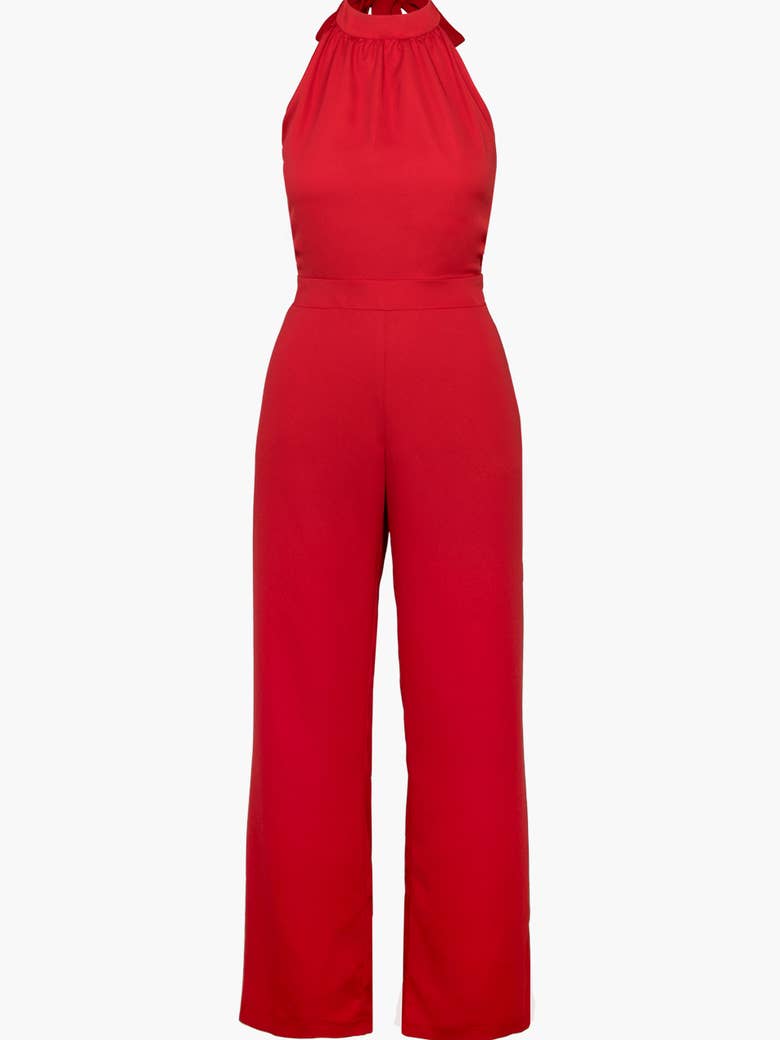 Vena Crepe Halter Jumpsuit by Adelyn Rae